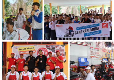 Aktivitas SHEP Main Dealer dan Safety Riding PT CDN Riau kolaborasi bersama Kanit Lantas Tuah Kemuning dan CV Belilas Motorindo Mandiri Selensen yang diadakan di SMK Negeri 1 Tuah Kemuning.